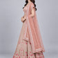 Light Pink Silk Blend Embroidered Lehenga