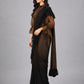 Brown Silk Blend Embellished Saree