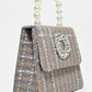 Rajwada Grey And Brown Jute Embellished Clutch For Women
