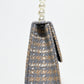 Rajwada Grey And Brown Jute Embellished Clutch For Women
