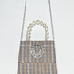 Rajwada Grey And Brown Jute Embellished Clutch For Women