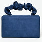 Rajwada Navy Blue Suede Embellished Clutch For Women