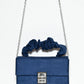 Rajwada Navy Blue Suede Embellished Clutch For Women