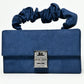 Rajwada Navy Blue Suede Embellished Clutch For Women