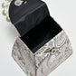 Rajwada Ivory Suede Embroidered Clutch For Women