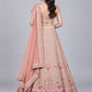 Light Pink Silk Blend Embroidered Lehenga