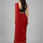 Maroon Net Embellished Saree
