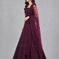 Wine Georgette Embellished Lehenga