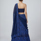 Navy Blue Georgette Embroidered Lehenga