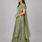 Sage Green Silk Blend Plain Kurta Set