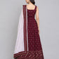 Wine Silk Blend Embellished Lehenga