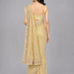 Cream Net Embellished Saree