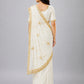 White Silk Blend Embellished Saree