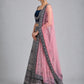 Teal Blue Silk Blend Embellished Lehenga