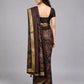 Maroon Silk Blend Printed Saree