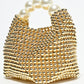 Rajwada Golden Pearl Embellished Hand Bag For Women