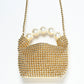 Rajwada Golden Pearl Embellished Hand Bag For Women