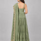Sage Green Silk Blend Plain Kurta Set