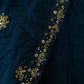 Teal Blue Silk Blend Embellished Saree