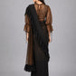Brown Silk Blend Embellished Saree