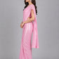 Light Pink Silk Blend Embellished Saree