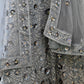 Grey Silk Blend Embellished Lehenga