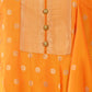 Orange Silk Blend Embellished Kurta Set