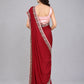 Maroon Silk Blend Embellished Saree