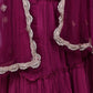 Wine Georgette Embellished Lehenga