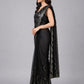 Black Net Embellished Saree