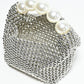 Rajwada Silver Pearl Embellished Hand Bag For Women