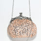 Rajwada Peach Silk Blend Embellished Hand Bag For Women