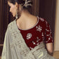 Rajwada Grey Georgette Embroidered Elegant Saree For Women