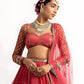 Rajwada Pink Georgette Embellished Semi-Stitched lehenga For Women