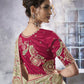 Rajwada Light Green Georgette Crush Embroidered Elegant Saree For Women