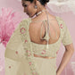 Rajwada Cream Net Embellished Elegant Saree For Women