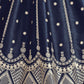 Rajwada Navy Blue Art Silk Embroidered Semi-Stitched lehenga For Women