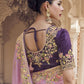 Rajwada Lavender Georgette Embroidered Elegant Saree For Women