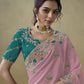 Rajwada Pink Georgette Embroidered Elegant Saree For Women