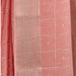 Rajwada Peach Silk Blend Woven Checked Saree For Women