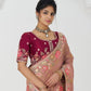 Rajwada Mauve Viscose Silk Embroidered Saree For Women
