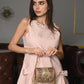 Rajwada Gold And Magenta Tassels Structured Clutch For Women
