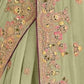 Rajwada Light Green Georgette Embroidered Elegant Saree For Women
