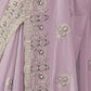 Rajwada Lavender Georgette Embroidered Elegant Saree For Women