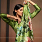 Rajwada Olive Satin Printed Saree With Unstitched Blouse For Women