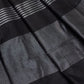 Rajwada Black Cotton Blend Solid Saree For Women
