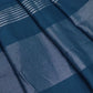 Rajwada Teal Blue Cotton Blend Solid Saree For Women