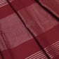 Rajwada Maroon Cotton Blend Solid Saree For Women