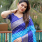 Rajwada Royal Blue And Sky Blue Silk Blend Embroidered Saree For Women