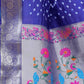 Rajwada Royal Blue And Sky Blue Silk Blend Embroidered Saree For Women